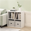 Furinno CUBICLE Open Back Decorative Cube Storage Organizer in 4-Cube in White
