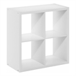 Furinno CUBICLE Open Back Decorative Cube Storage Organizer in 4-Cube in White