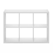 Furinno CUBICLE Open Back Decorative Cube Storage Organizer in 6-Cube in White