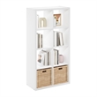 Furinno CUBICLE Open Back Decorative Cube Storage Organizer in 8-Cube in White