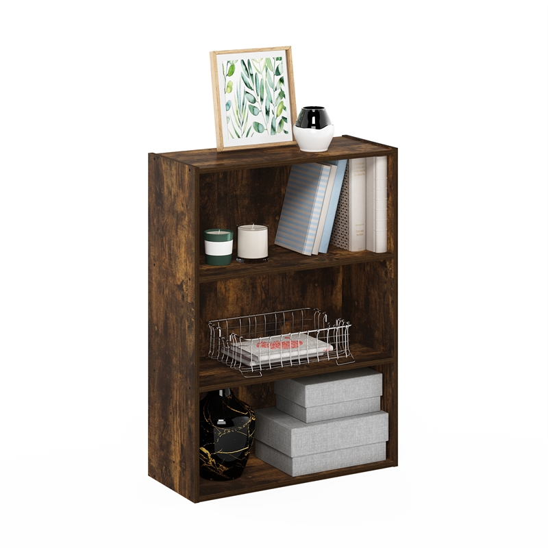 Furinno PASIR 3-Tier Open Shelf in Amber Pine