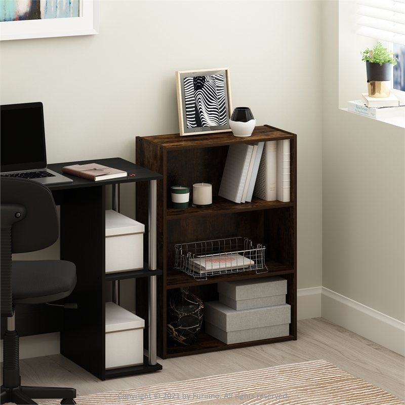 Furinno PASIR 3-Tier Open Shelf in Amber Pine