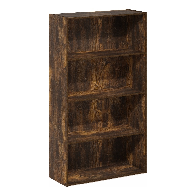 Furinno PASIR 4 Tier Open Shelf in Amber Pine