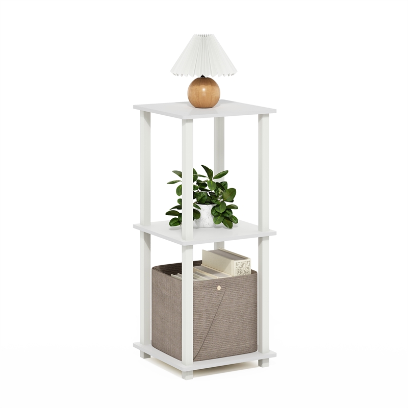Furinno SIMPLISTIC End Table in Set of Two in White/White