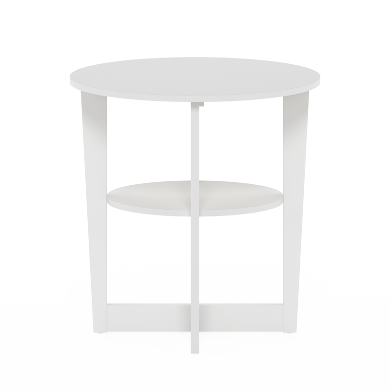 Furinno JAYA Oval End Table in Side Table in Nightstand in White