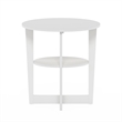 Furinno JAYA Oval End Table in Side Table in Nightstand in White