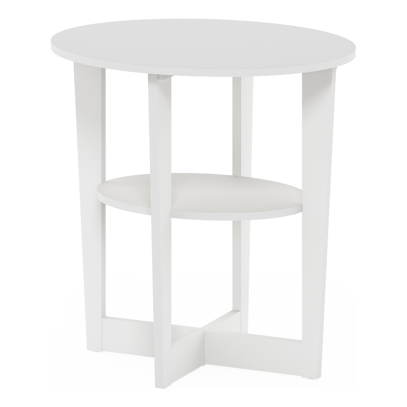 Furinno JAYA Oval End Table in Side Table in Nightstand in White