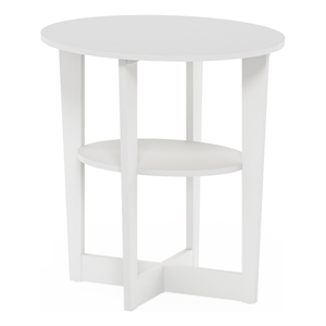 Furinno JAYA Oval End Table in Side Table in Nightstand in White