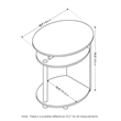 Furinno JAYA Simple Design Oval End Table in Americano in Stainless Steel Tubes