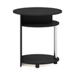 Furinno JAYA Simple Design Oval End Table in Americano in Stainless Steel Tubes