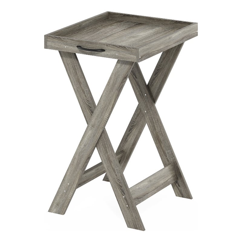 Furinno CLASSIC Tray Table with Removable Tray in French Oak