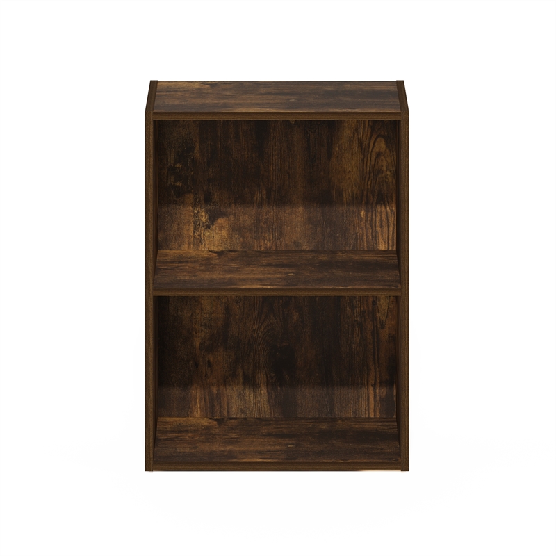 Furinno LUDER 2-Tier Open Shelf Bookcase in Amber Pine