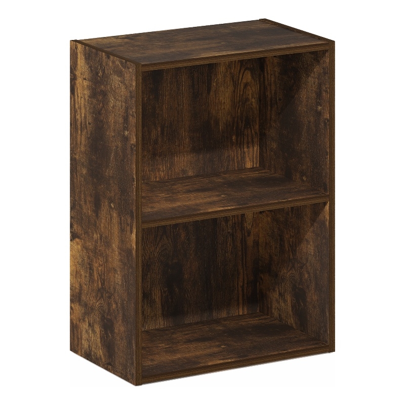 Furinno LUDER 2-Tier Open Shelf Bookcase in Amber Pine