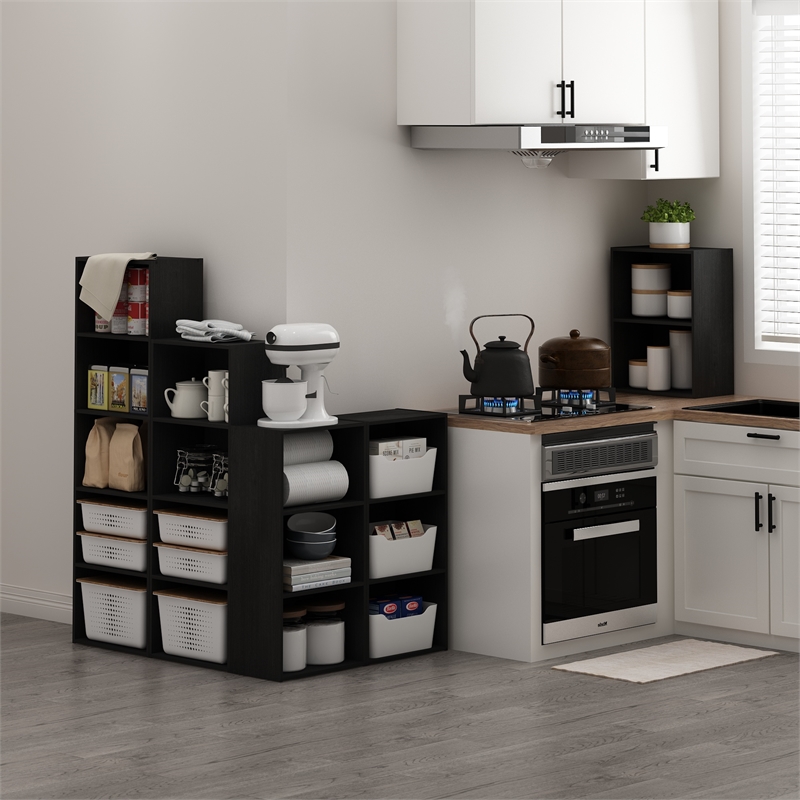 Furinno LUDER 2-Tier Open Shelf Bookcase in Blackwood
