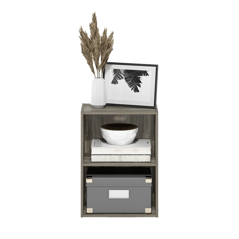 Furinno LUDER 2-Tier Open Shelf Bookcase in French Oak