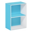 Furinno LUDER 2-Tier Open Shelf Bookcase in Light Blue/White
