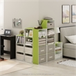 Furinno LUDER 3-Tier Open Shelf Bookcase in Green/White