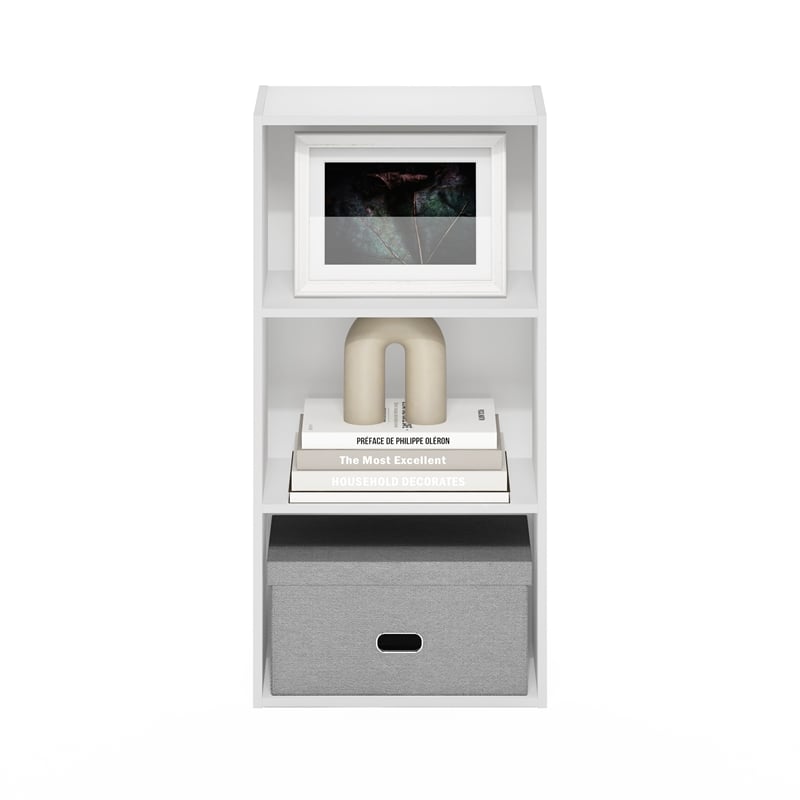 Furinno LUDER 3-Tier Open Shelf Bookcase in White