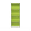 Furinno LUDER 4-Tier Open Shelf Bookcase in Green/White