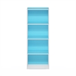 Furinno LUDER 4-Tier Open Shelf Bookcase in Light Blue/White