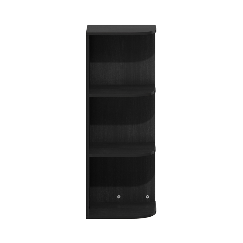 Furinno PASIR 3-Tier Corner Open Shelf Bookcase in Blackwood