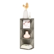 Furinno PASIR 3-Tier Corner Open Shelf Bookcase in French Oak