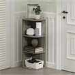 Furinno PASIR 3-Tier Corner Open Shelf Bookcase in French Oak