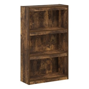 Furinno JAYA Enhanced Home Bookcase 3-Tier AdJUSTable Bookshelf in Amber Pine