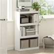Furinno JAYA Enhanced Home Bookcase 3-Tier AdJUSTable Bookshelf in White