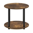 Furinno TURN-N-TUBE Simple Design 2-Tier Round Wooden Coffee Table in Amber Pine