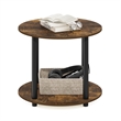 Furinno TURN-N-TUBE Simple Design 2-Tier Round Wooden Coffee Table in Amber Pine