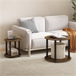 Furinno TURN-N-TUBE Simple Design 2-Tier Round Wooden Coffee Table in Amber Pine