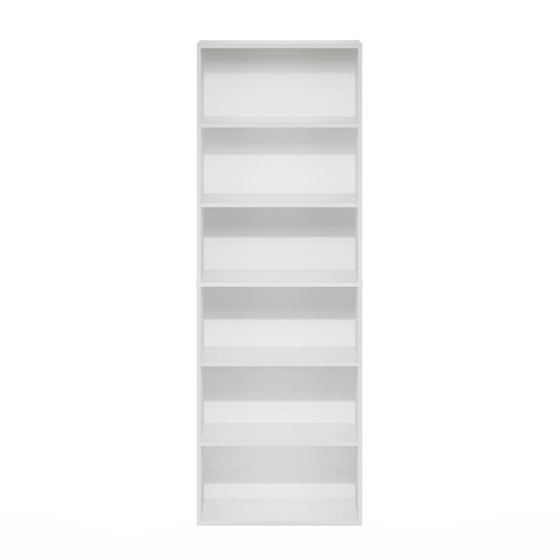 Furinno JAYA Simply Home Free Standing 6-Tier Open Storage Bookcase in White