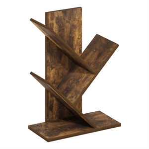 Furinno Tree Bookshelf 3-Tier Floor Standing Tree Bookcase in Amber Pine