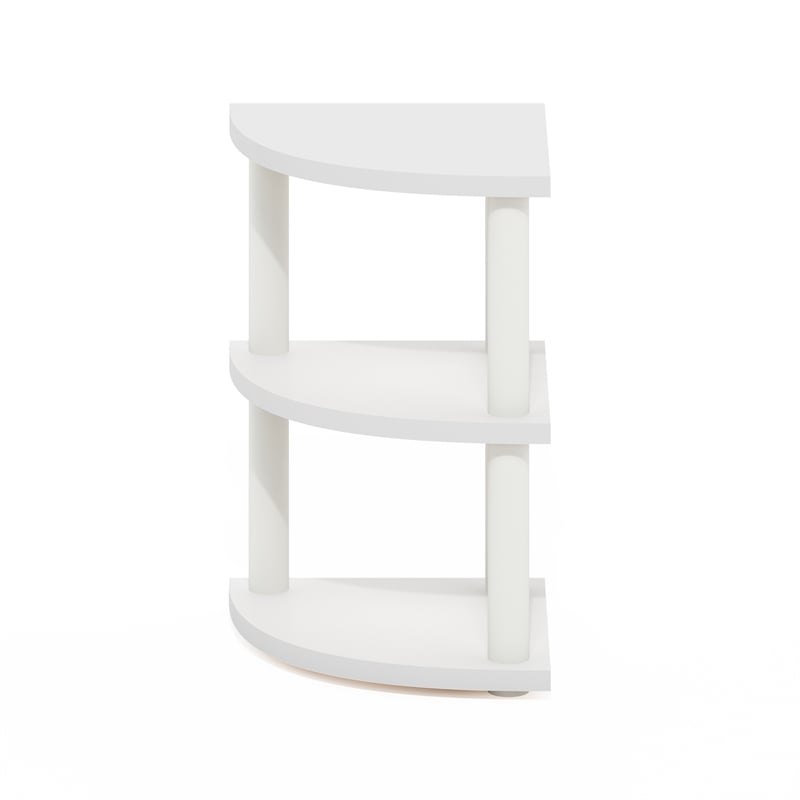 Furinno TURN-N-TUBE 3-Tier Corner Countertop Organizer Shelf in White/White
