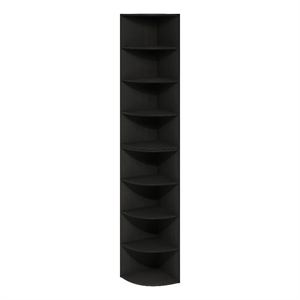 Furinno ECON 8-Tier Corner Shelf Bookcase in Bookshelf in Espresso