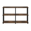 Furinno TURN-N-TUBE 3-Tier Double Size Storage Display Rack in Amber Pine/Black