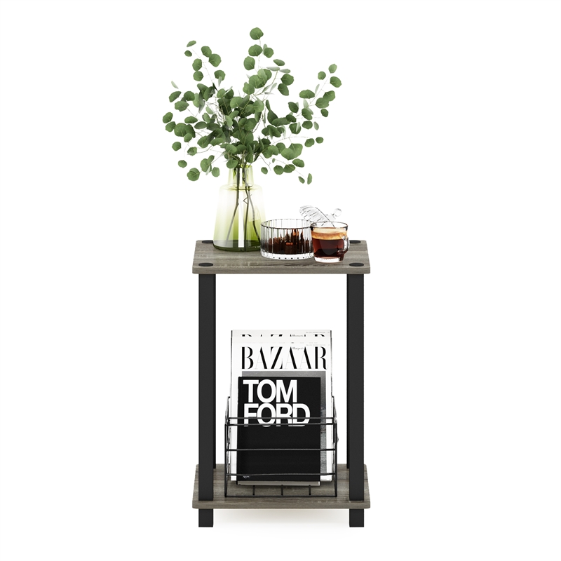 Furinno SIMPLISTIC End Table in Small in French Oak/Black