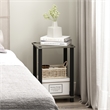 Furinno SIMPLISTIC End Table in Small in French Oak/Black