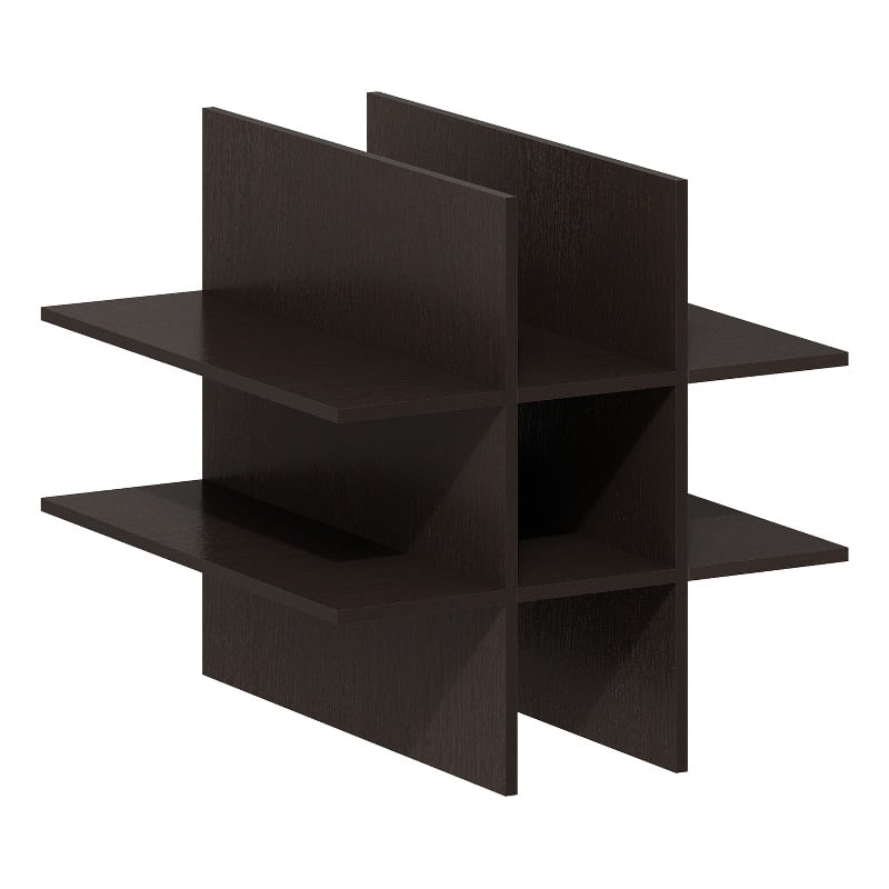 Furinno CUBICLE 9-Compartment Bottle Storage Cube Organizer Insert in Dark Oak