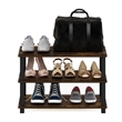 Furinno TURN-S-TUBE 3-Tier Shoe Rack in Amber Pine/Black
