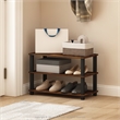 Furinno TURN-S-TUBE 3-Tier Shoe Rack in Amber Pine/Black