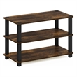 Furinno TURN-S-TUBE 3-Tier Shoe Rack in Amber Pine/Black