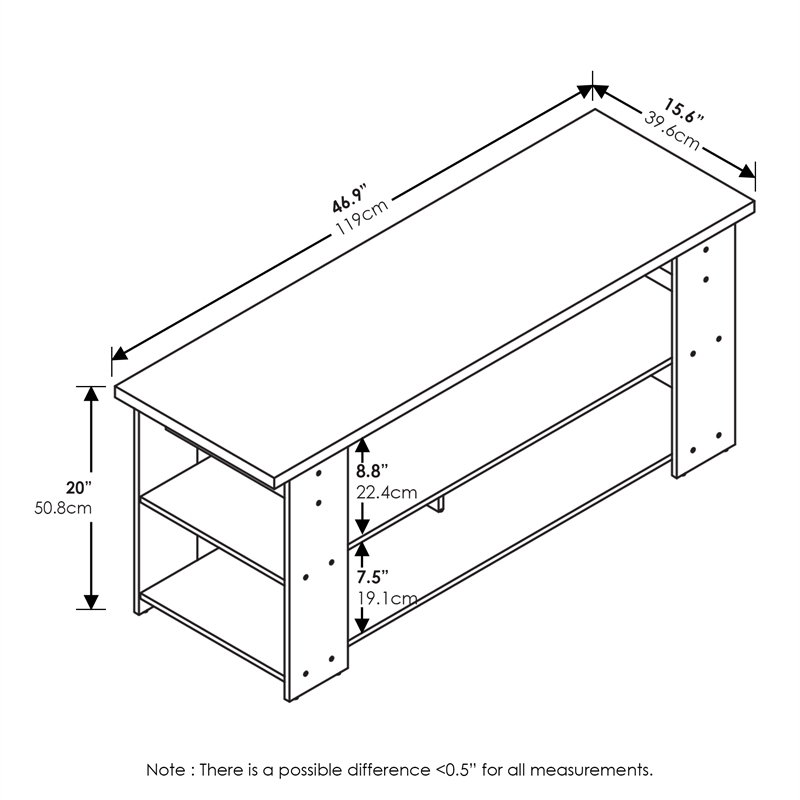 Furinno JAYA TV Stand Up To 55-Inch in White
