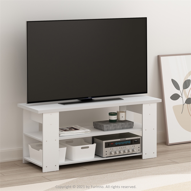 Furinno JAYA TV Stand Up To 55-Inch in White