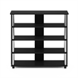 Furinno TURN-N-TUBE 5 Tier Wide Shoe Rack in Americano in Stainless Steel Tubes