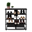 Furinno TURN-N-TUBE 5 Tier Wide Shoe Rack in Americano in Stainless Steel Tubes
