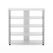 Furinno TURN-N-TUBE 5 Tier Wide Shoe Rack in White Oak in Stainless Steel Tubes