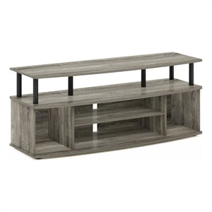 Furinno JAYA Large Entertainment Center Hold up to 55-IN TV in French Oak/Black