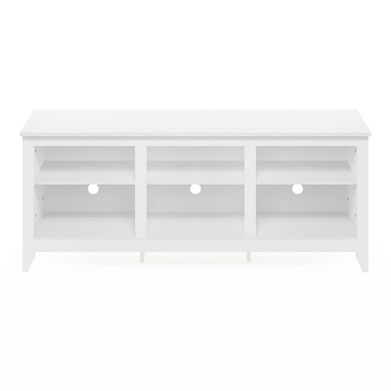 Furinno JENSEN TV Entertainment Center for TV up to 65 Inch in Solid White